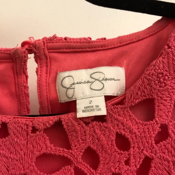 Coral Lace Shift Dress 2/4 - Picture 4 of 4